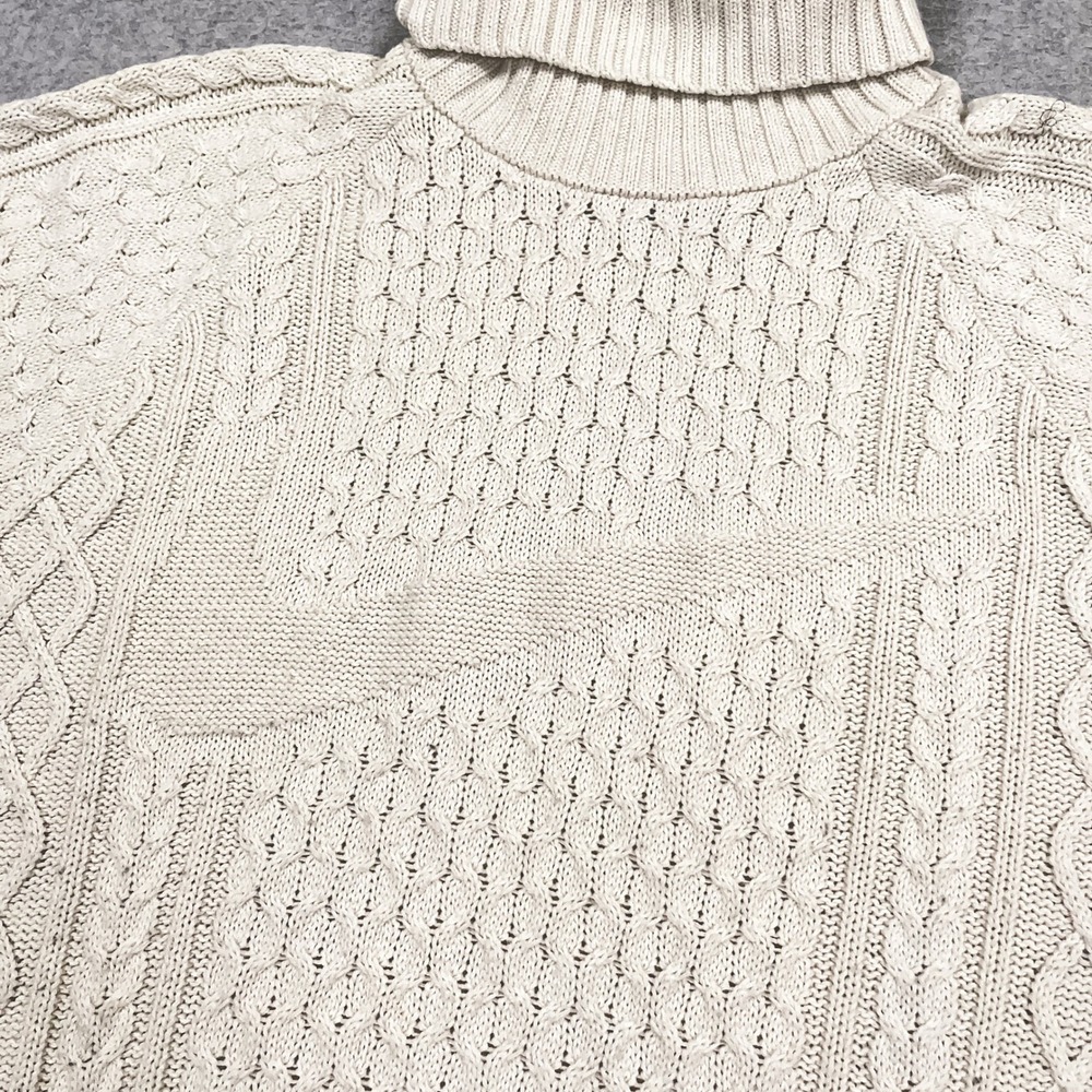Nike Cable Knit Sweater Mens Small Ivory Turtleneck Swoosh Knit FB7770-072 - Picture 6 of 12